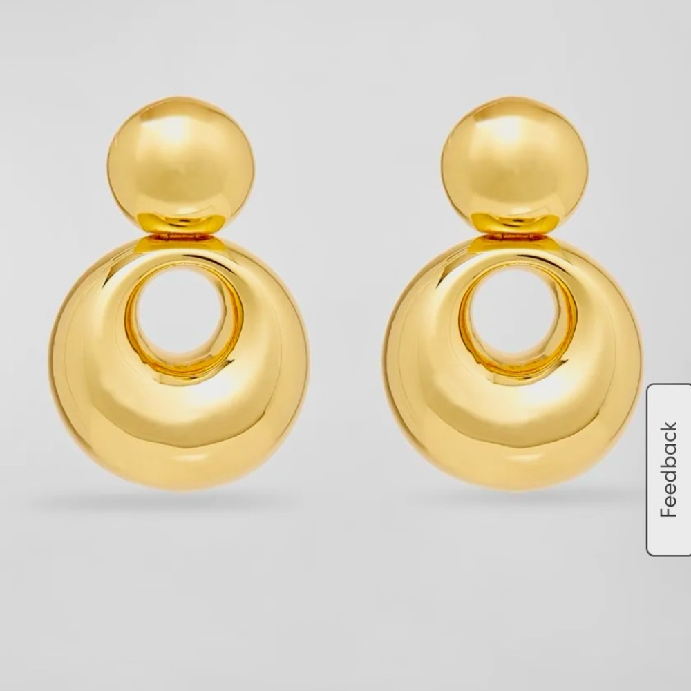 Lele Sadoughi Gold Medallion Drop Earrings
